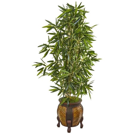 NEARLY NATURALS 5 in. Bamboo Artificial Tree in Decorative Planter 9335